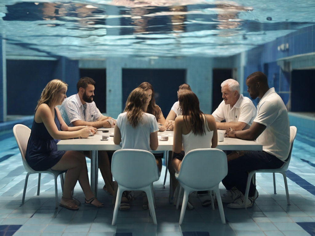 Sitzung unter Wasser (KI-generiertes Bild)